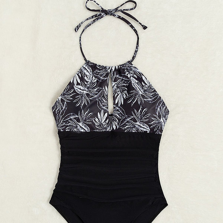 Damen eleganter Einteiler-Badeanzug mit floralem Muster und figurformenden Elementen Echo Archiv