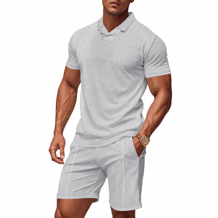 Herren sportliches Kurzarm-Komplettoutfit mit strukturiertem Design Echoarchiv