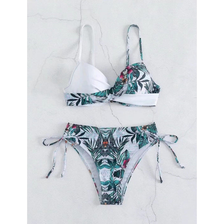 Damen Triangel-Bikini mit floralem Muster und stilvollen Bindebändern Echo Archiv