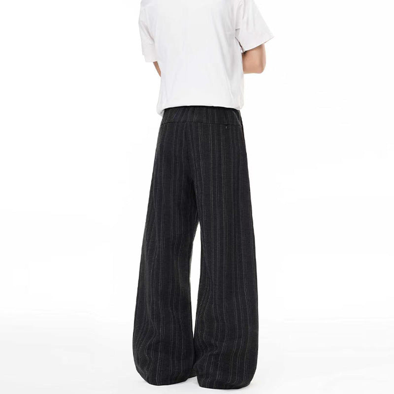 Herren Weite Nadelstreifen-Loungehose im Palazzoschnitt aus Wollmix Echo Archiv