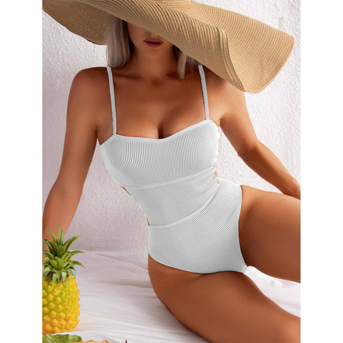 Damen Einteiler Badeanzug mit elegantem Rippendesign und figurschmeichelnder Silhouette Echo Archiv