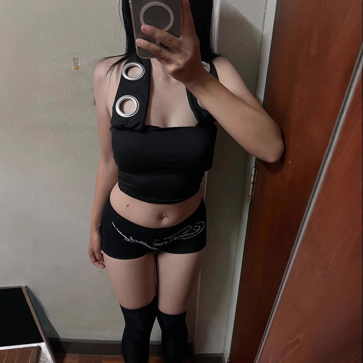Damen Sportliches Top mit verstellbaren Riemen Echo Archiv