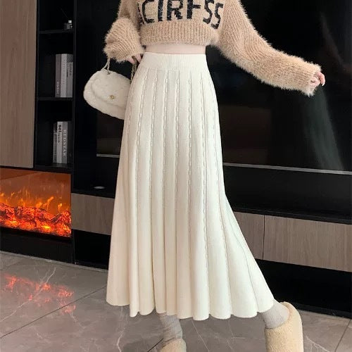 Damen Eleganter Plisseerock mit gehäkeltem Muster Echo Archiv