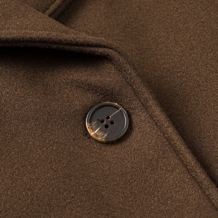 Damen Kurz Doppelreihiger Wollmix-Peacoat mit weitem Revers Echoarchiv