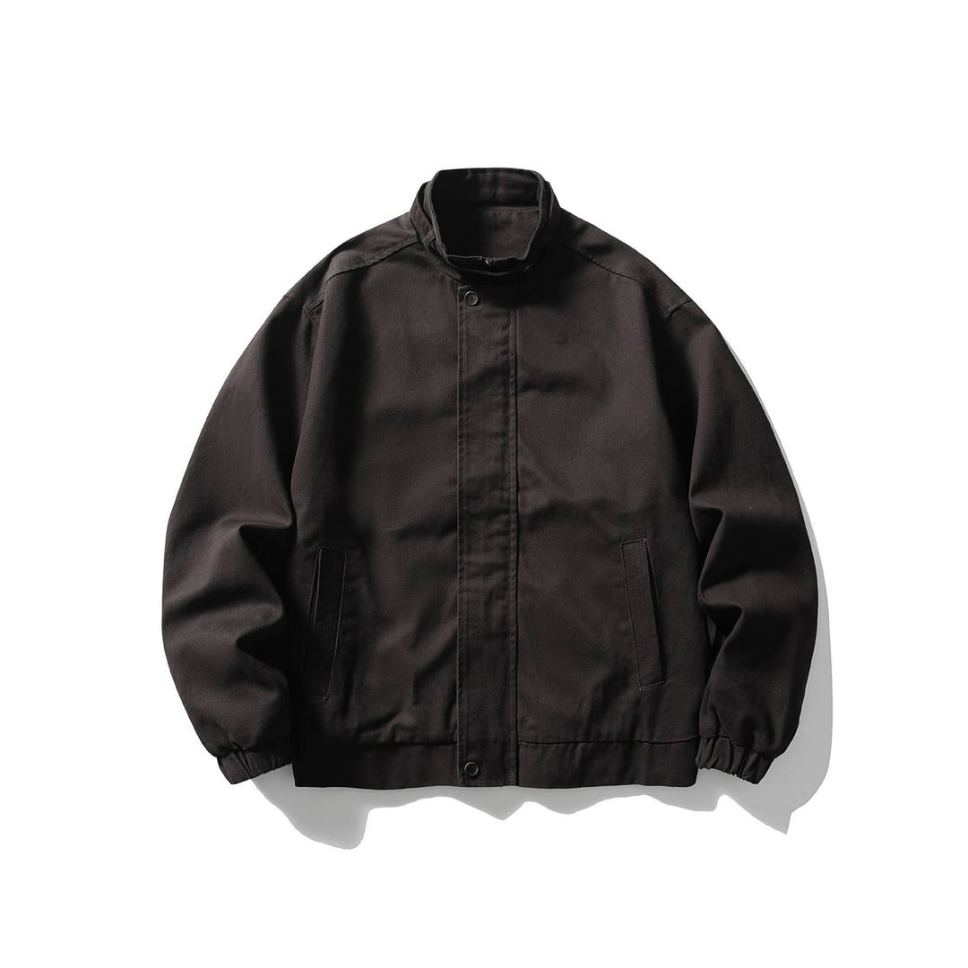 Herren Kurz geschnittene funktionale Canvas-Blousonjacke mit hohem Stehkragen Echoarchiv