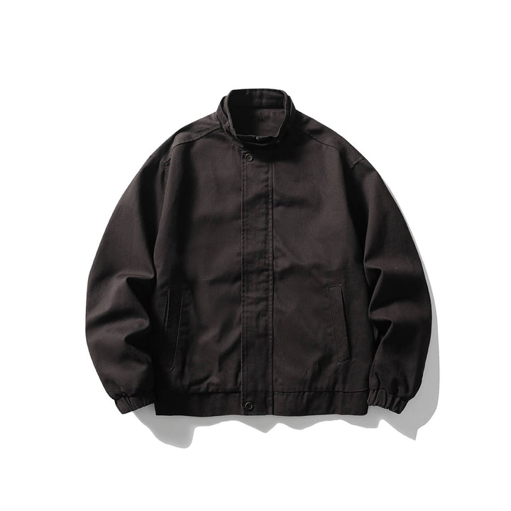 Herren Kurz geschnittene funktionale Canvas-Blousonjacke mit hohem Stehkragen Echoarchiv