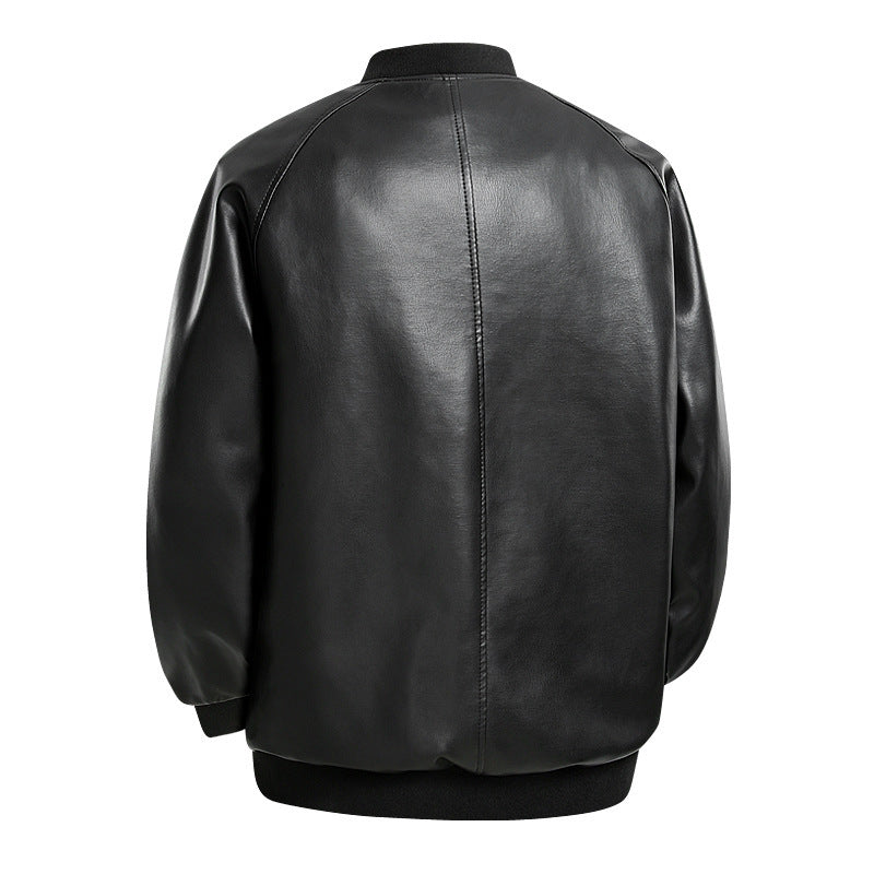 Herren Modische Leder Bomberjacke Echo Archiv