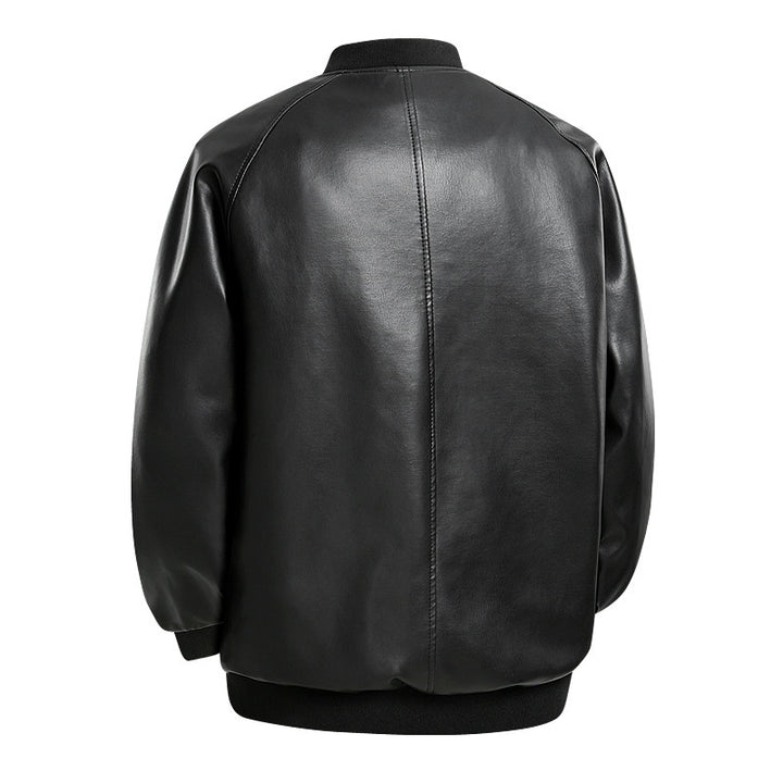 Herren Modische Leder Bomberjacke Echo Archiv