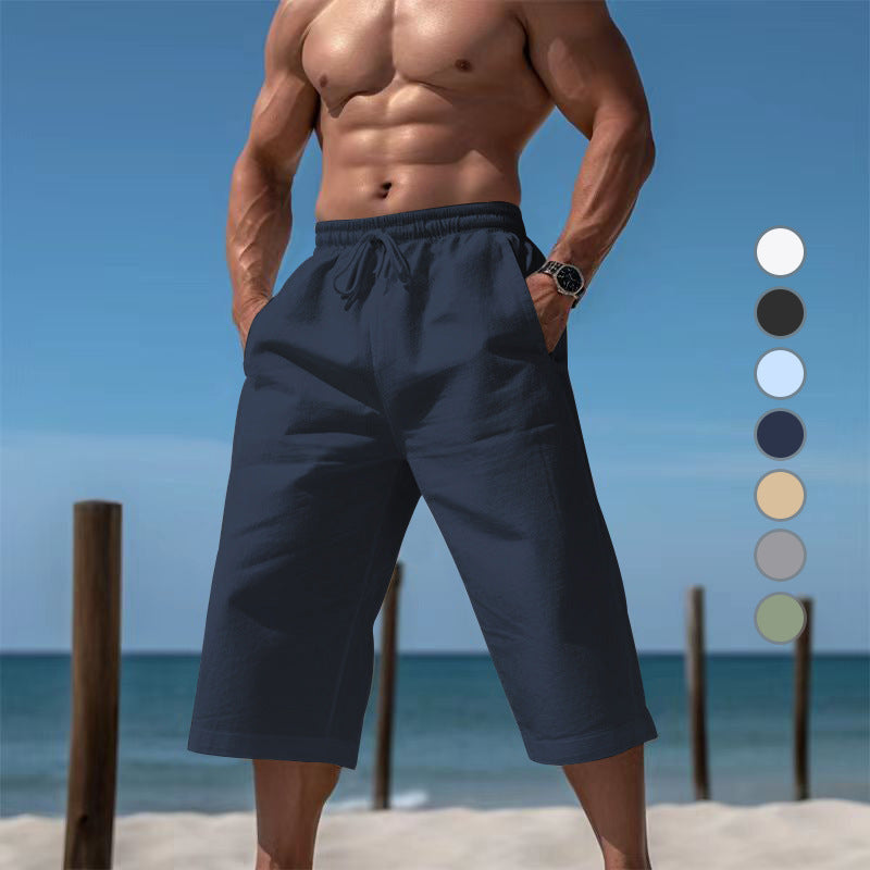 Herren nan lässige knielange Bermuda-Shorts mit elastischem Bund und Tunnelzug Echoarchiv
