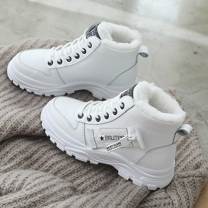 Damen Gefütterte High‑Top Winterboots mit Teddyfutter, robuster Lug‑Sohle und Schnürung Echo Archiv