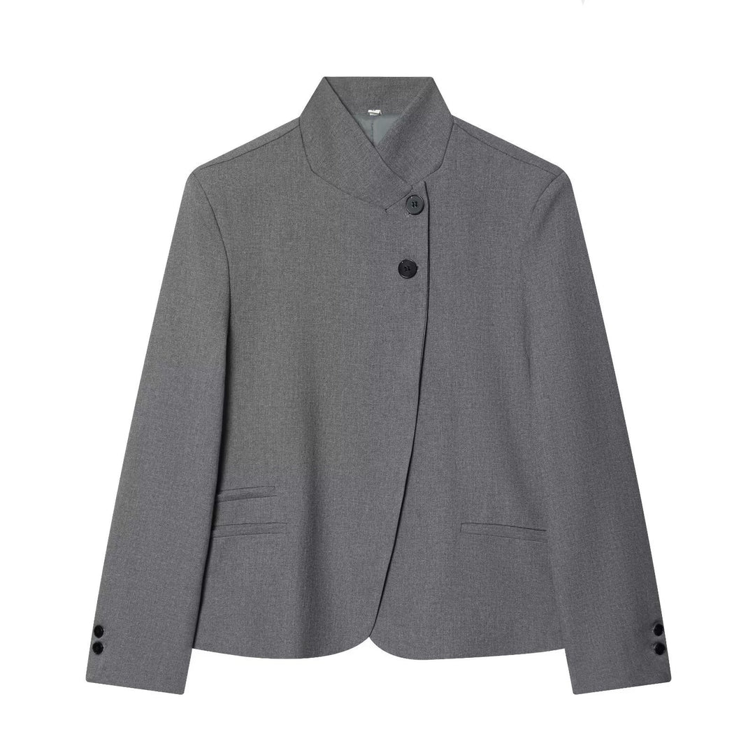 Damen Taillierter Blazer mit Stehkragen und verdeckter Knopfleiste Echo Archiv
