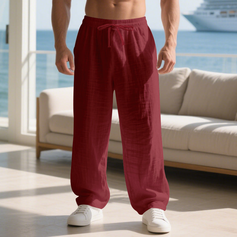 Herren luftige Strandhose mit elastischem Bund und seitlichen Taschen Echoarchiv