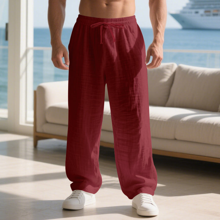 Herren luftige Strandhose mit elastischem Bund und seitlichen Taschen Echoarchiv