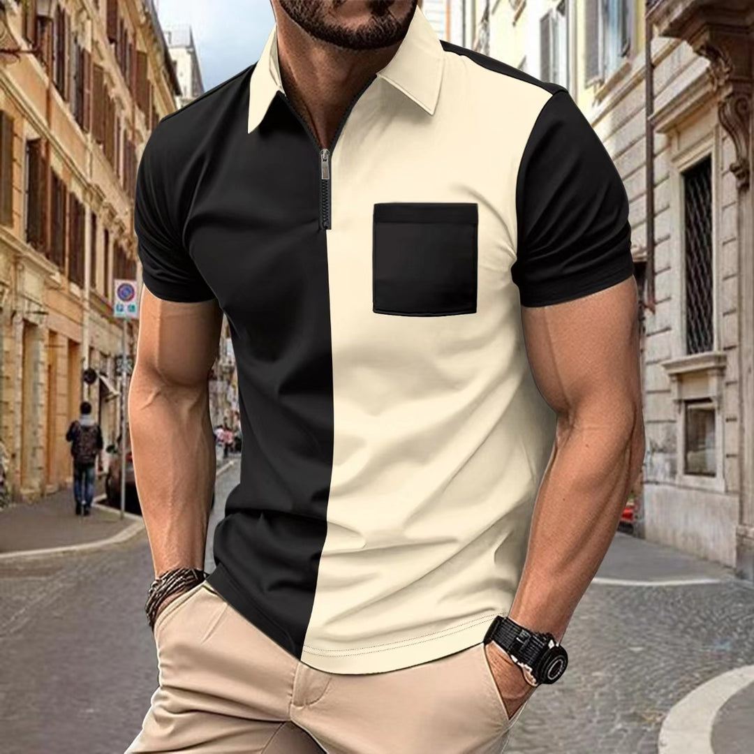 Herren Polo-Shirt mit modernem Farbblockdesign Echoarchiv