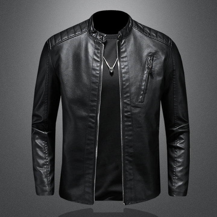 Herren lässige Kunstlederjacke mit Steppdetails Echo Archiv