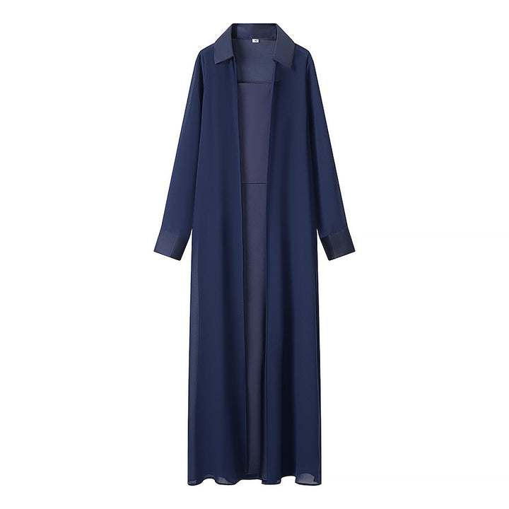 Damen Langer Chiffon-Überwurfmantel mit integriertem Cami-Kleid Echo Archiv