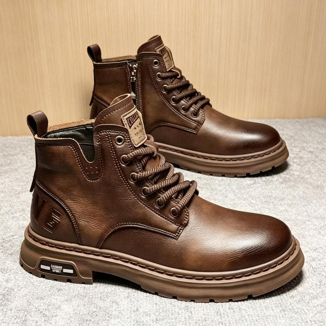 Herren Robuste Leder Boots Echoarchiv