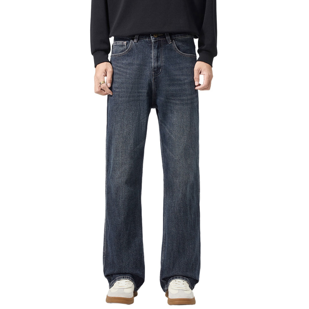 Herren Weitgeschnittene Denimjeans mit mittlerer Leibhöhe und Used-Optik Echoarchiv
