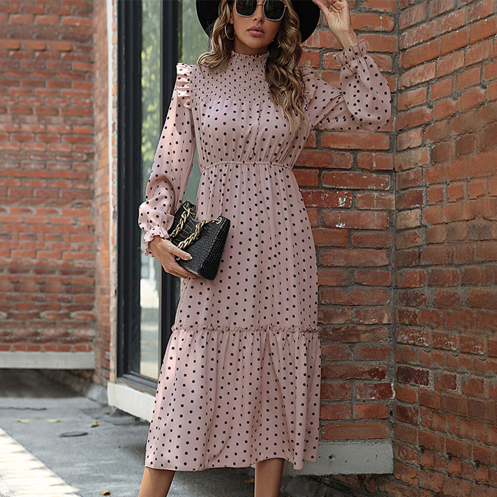 Damen Elegantes Langarm Kleid mit Rüschendetails Echo Archiv