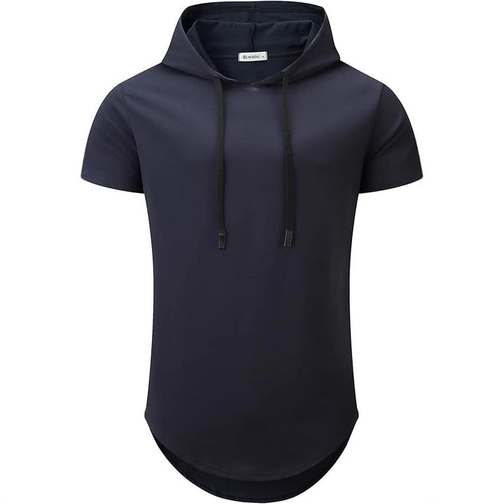 Herren Kurzarm Hoodie T-Shirt mit modernem Schnitt und praktischen Kordeln Echoarchiv