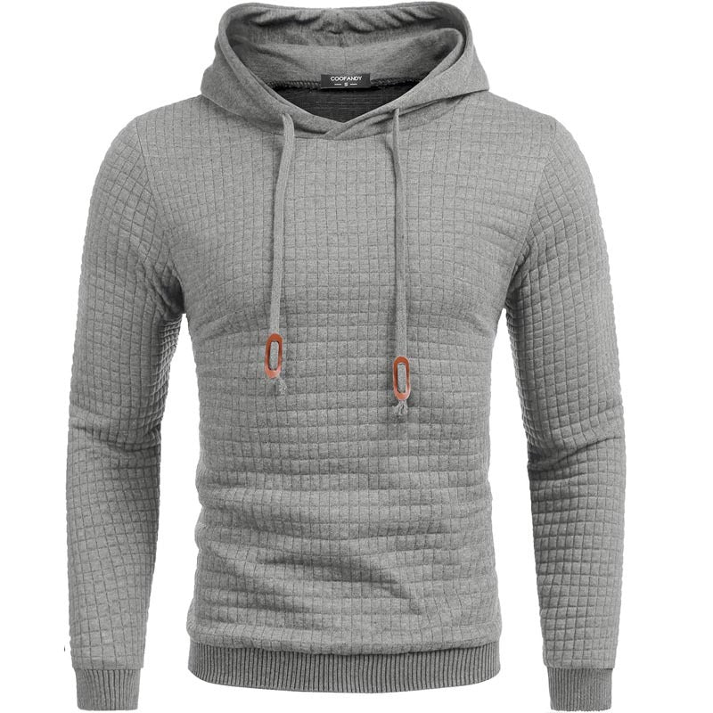 Herren Gepolsterter Steppmuster-Hoodie mit Kapuze und Kordelzug – Cavarno