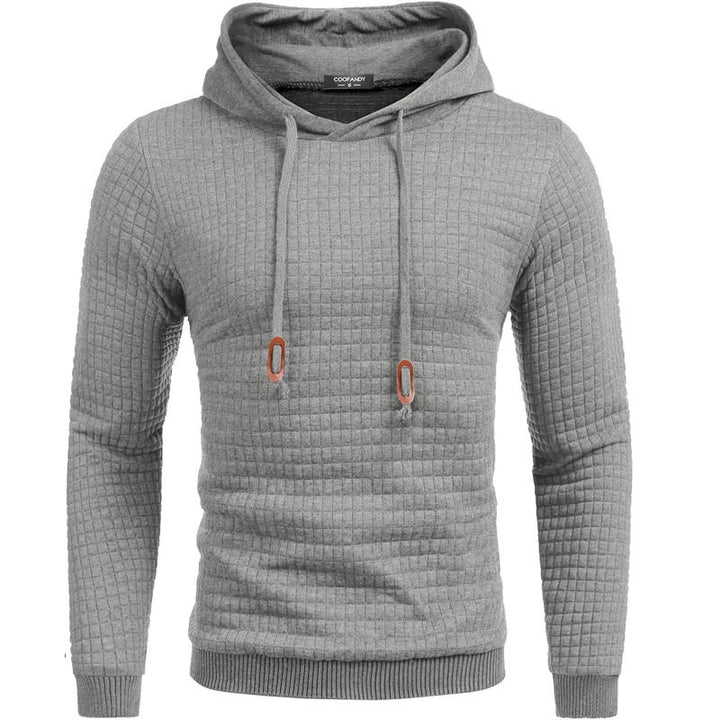 Herren Gepolsterter Steppmuster-Hoodie mit Kapuze und Kordelzug – Cavarno
