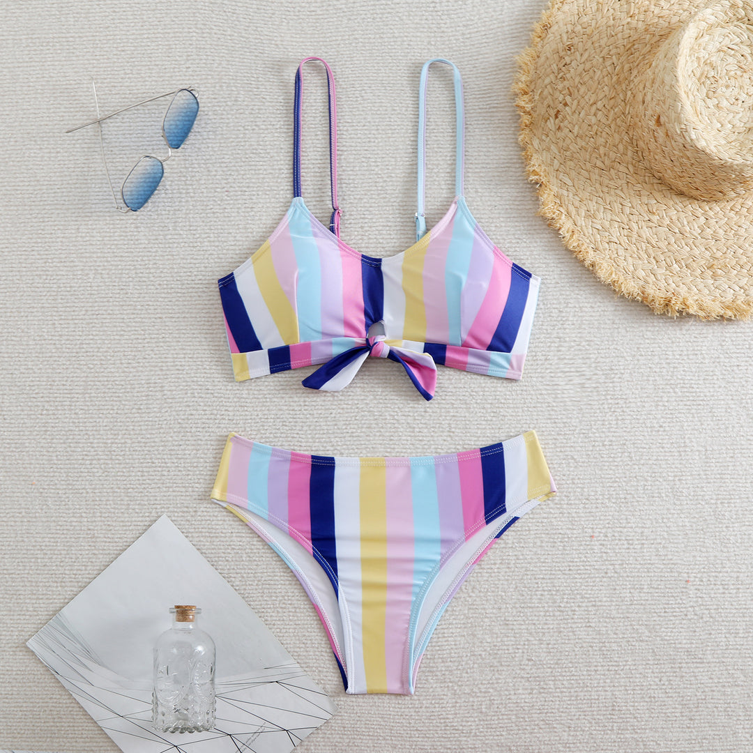 Damen Bandeau-Bikini mit verstellbaren Trägern und Knoten-Detail Echo Archiv
