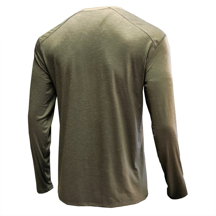 Herren Langarm-Henley-Shirt aus hochwertigem, atmungsaktivem Material Echoarchiv