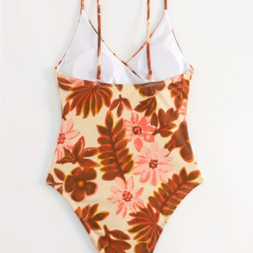 Damen Eleganter Blumenmuster Einteiler Badeanzug Echo Archiv