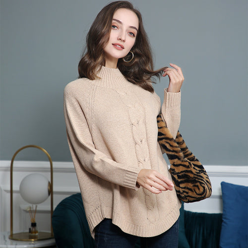 Damen Rollkragenpullover mit Zopfmuster und Raglanärmeln Echo Archiv
