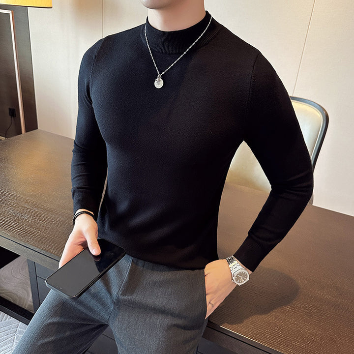 Herren modischer Pullover mit hohem Kragen und eleganter Passform Echoarchiv