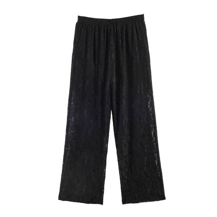 Damen Hochelastische Spitzenhose mit weitem Bein und hoher Taille Echo Archiv