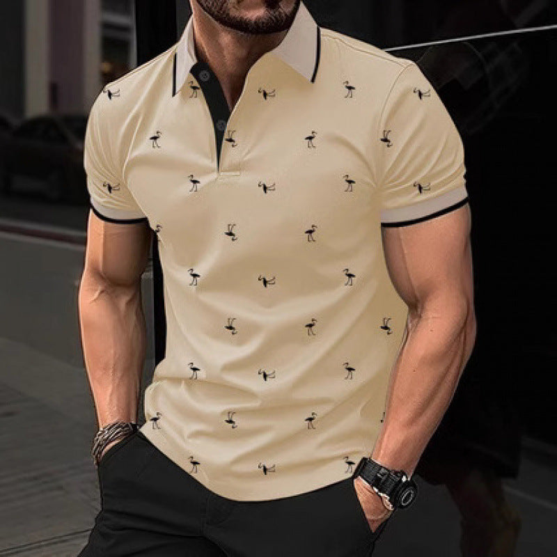 Herren Freizeit Bedrucktes Polo-Shirt Echoarchiv