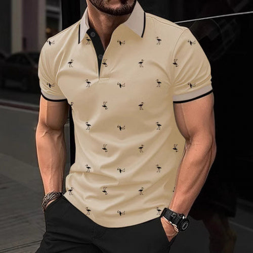 Herren Freizeit Bedrucktes Polo-Shirt Echoarchiv