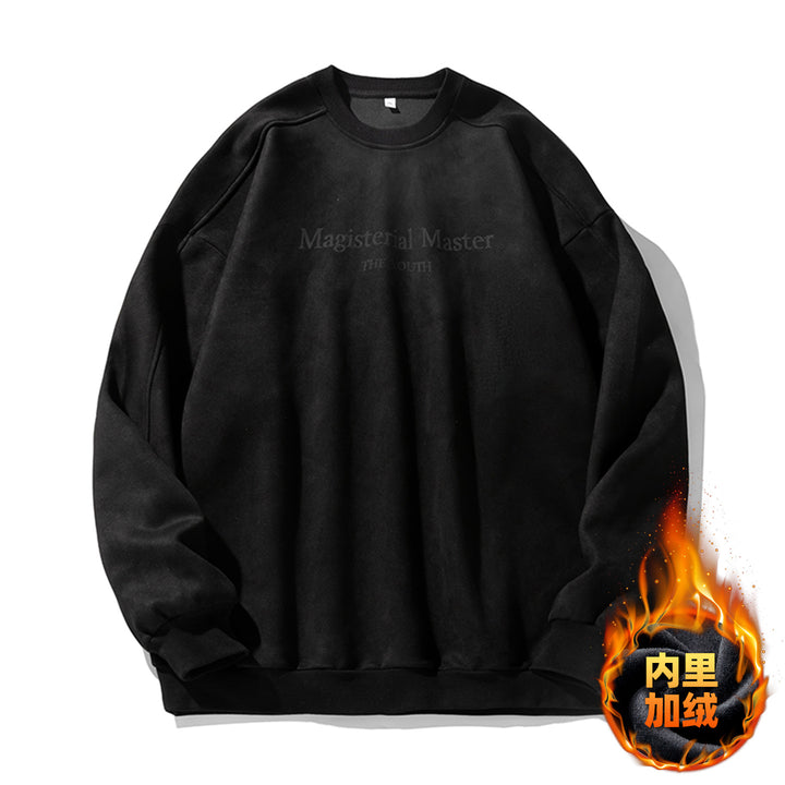 Unisex Oversize-Sweatshirt mit samtiger Fleece-Optik und tonalem Frontprint Echo Archiv