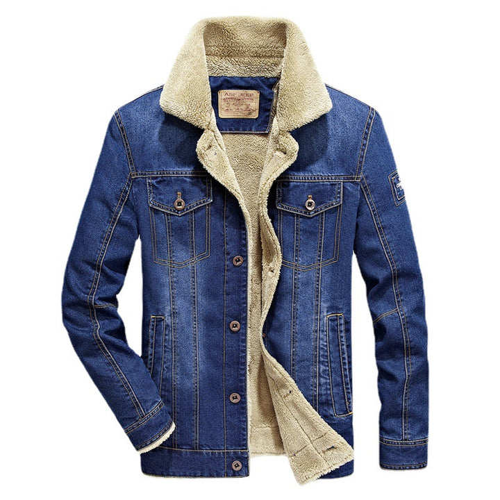 Herren Thermo-Jeans-Truckerjacke mit komplettem Sherpa-Innenfutter und Brustpattentaschen Echo Archiv