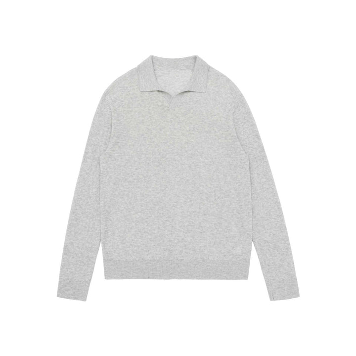 Unisex Feinstrick-Polo-Pullover mit Troyerkragen und geripptem Saum Echoarchiv