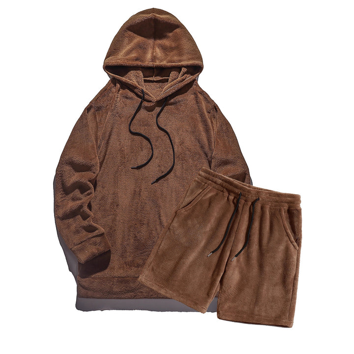 Herren Kuscheliges Hoodie-Shorts-Set Echoarchiv