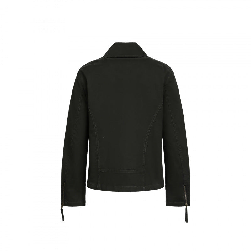 Herren Asymmetrische Bikerjacke mit diagonalem Metallreißverschluss Echo Archiv