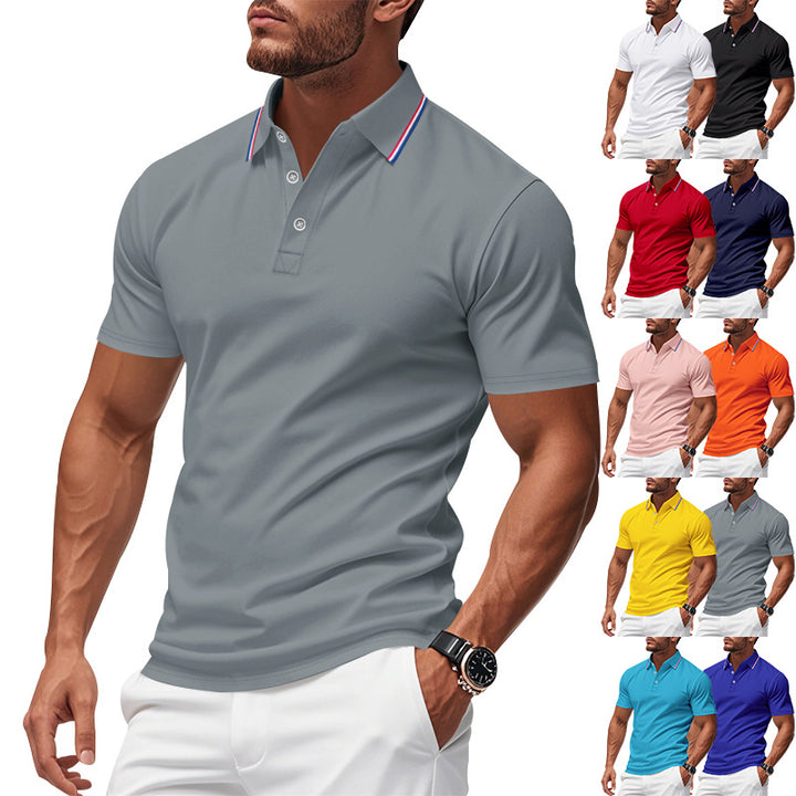 Herren Polo-Shirt mit kontrastierendem Kragen und atmungsaktiver Baumwollqualität Echoarchiv