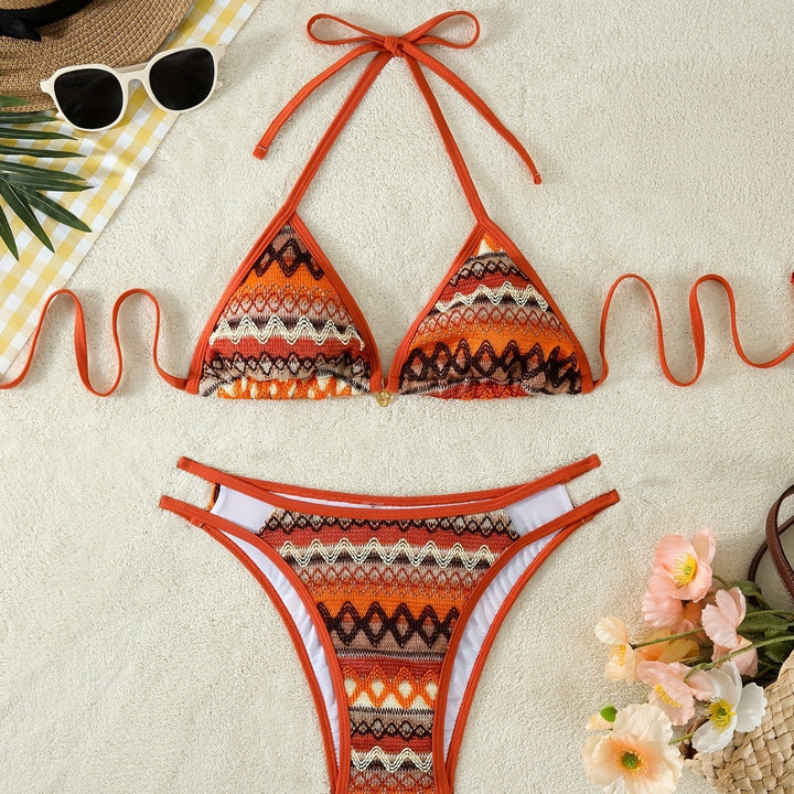 Damen Triangel-Bikini mit farbenfrohem Ethno-Muster Echo Archiv