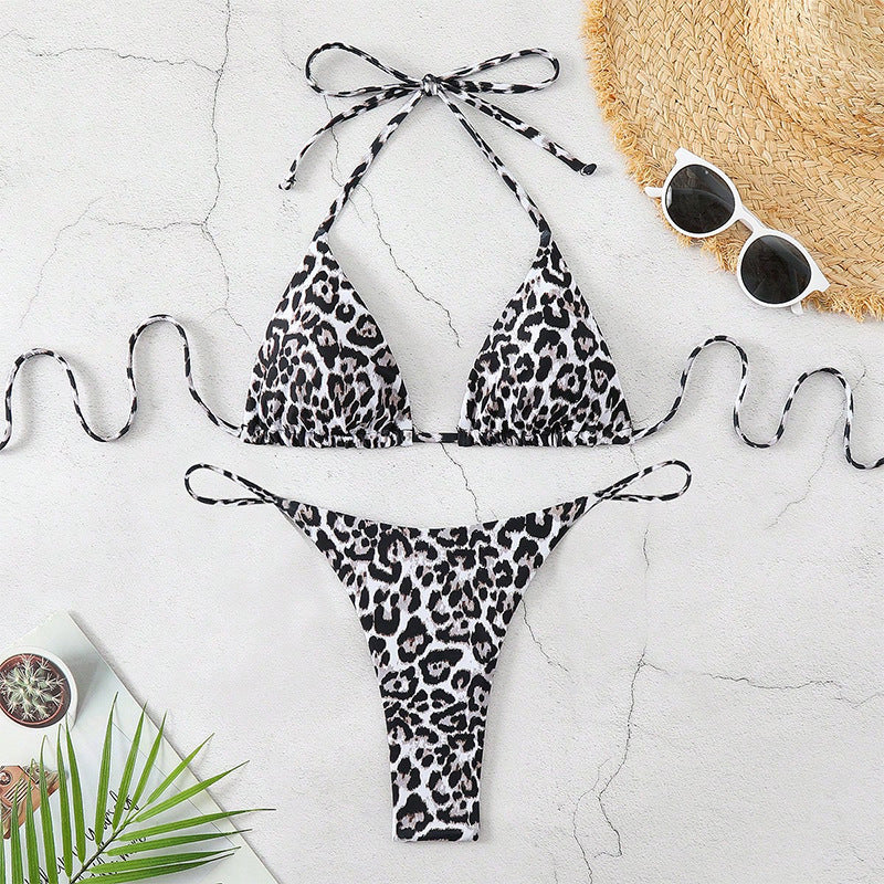 Damen Triangel-Bikini mit modischem Leopardenmuster Echo Archiv