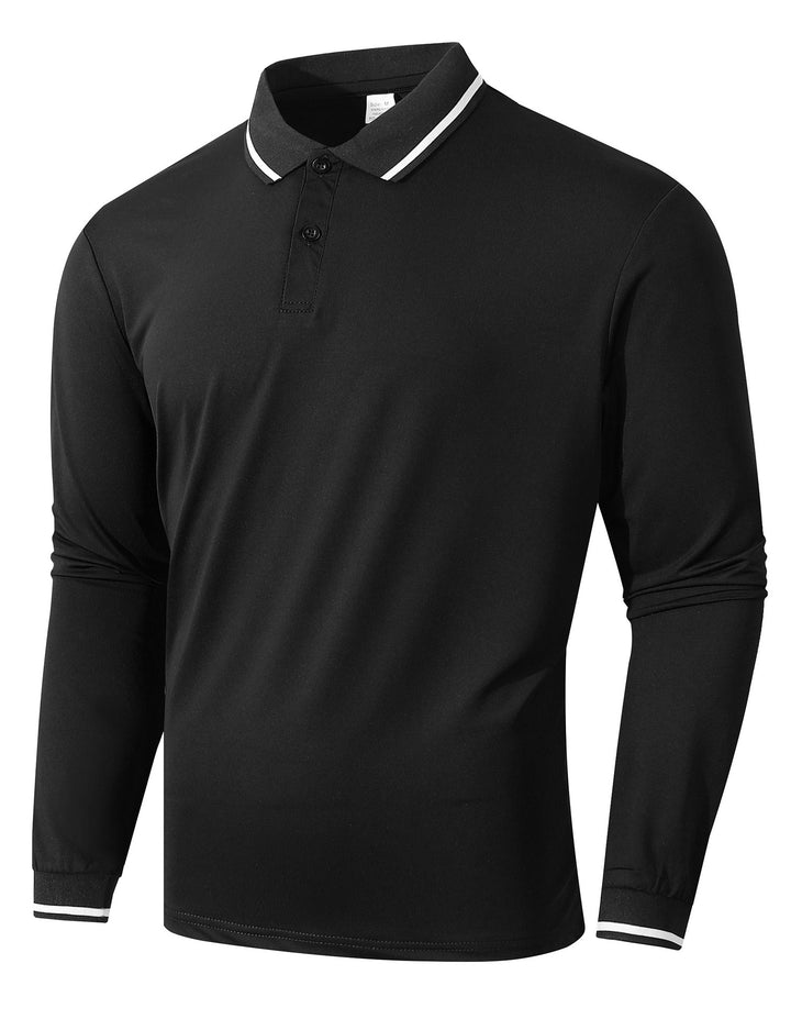 Herren Langarm Poloshirt mit sportlicher Rippstruktur Echoarchiv