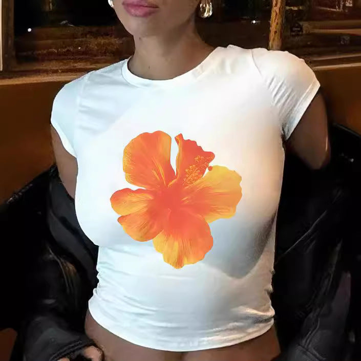 Damen Crop-T-Shirt mit kreativen Schleifen-Details Echo Archiv
