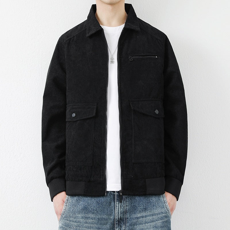 Herren Lässige Cordjacke mit praktischen Taschen Echo Archiv