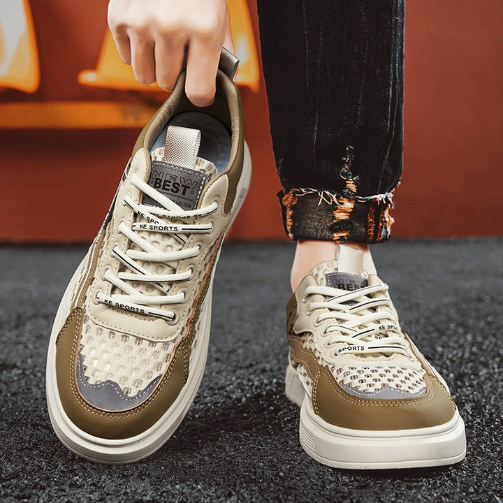 Herren atmungsaktive Wabenmesh-Street-Sneaker mit PU-Overlays, verstärkter Zehenkappe und profiliertem Gummirand Echo Archiv