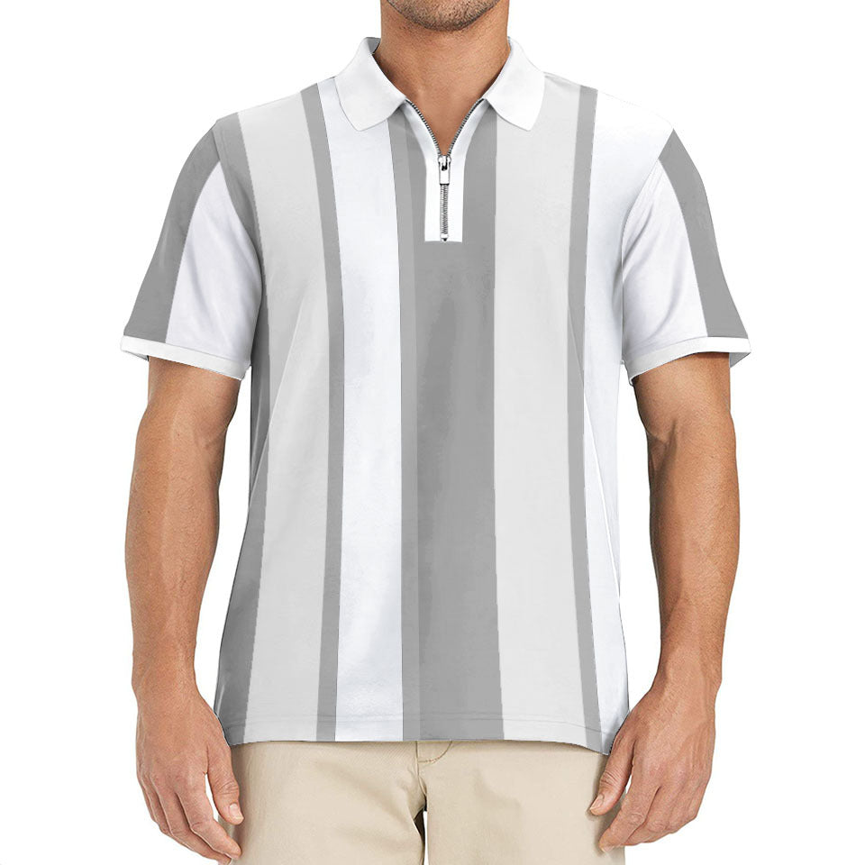 Herren Poloshirt mit praktischem Reißverschluss und modernem Streifendesign Echoarchiv