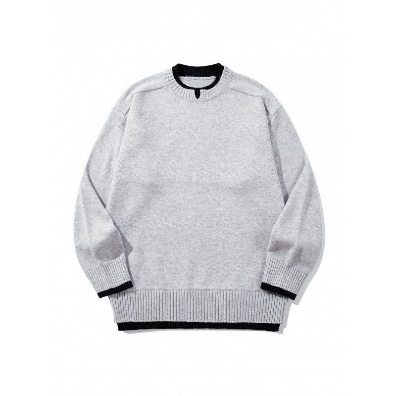 Unisex Relaxed-Fit Feinstrick-Pullover mit Kontrastbündchen und verlängertem Rippenbund Echo Archiv