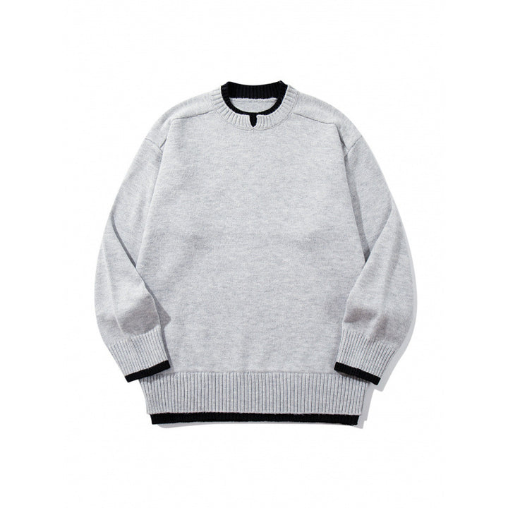 Unisex Relaxed-Fit Feinstrick-Pullover mit Kontrastbündchen und verlängertem Rippenbund Echo Archiv