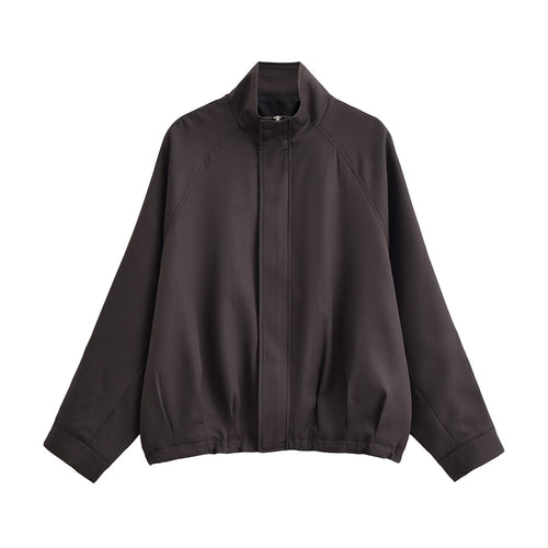 Damen Leichte Oversize-Bomberjacke mit Stehkragen, Raglanärmeln und elastischem Saum Echo Archiv